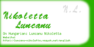 nikoletta luncanu business card